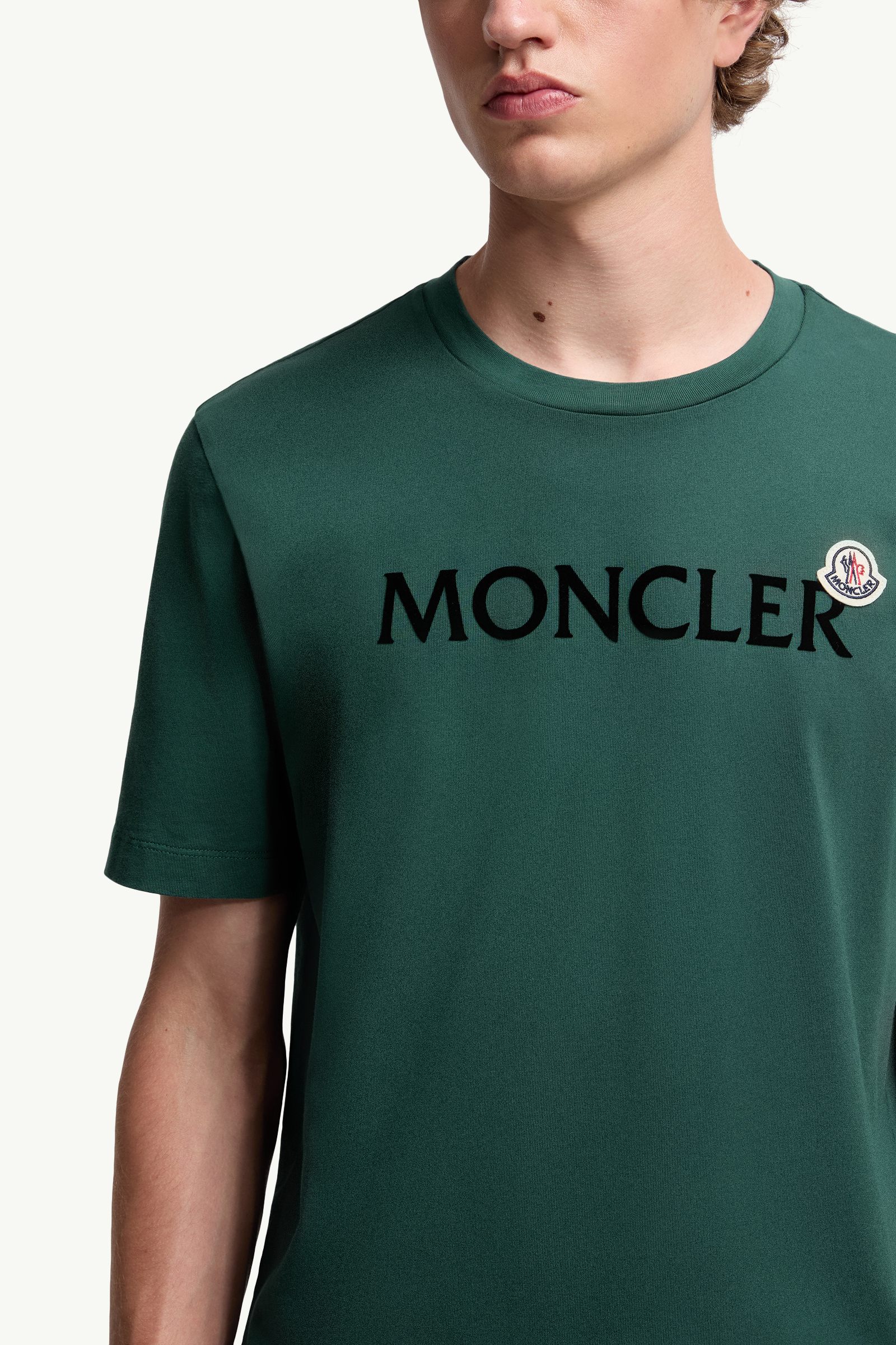 Flocked Logo Cotton T-Shirt
