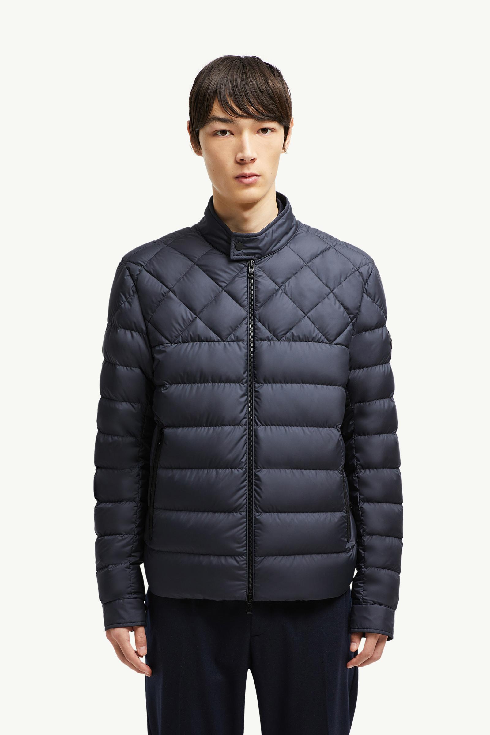 Tuile Leather-Trimmed Down Biker Jacket