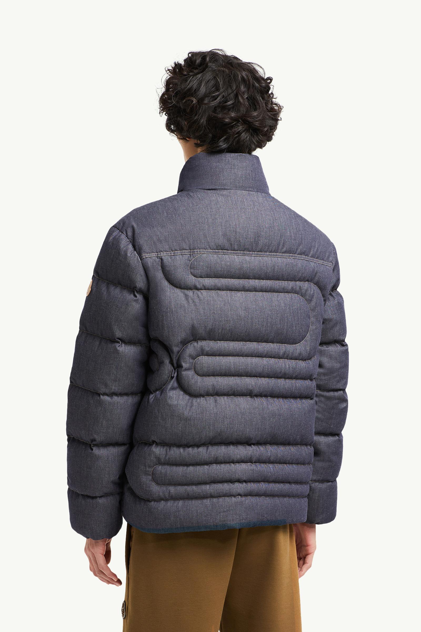 Xiaohai Snake-Quilted Denim Short Down Jacket
