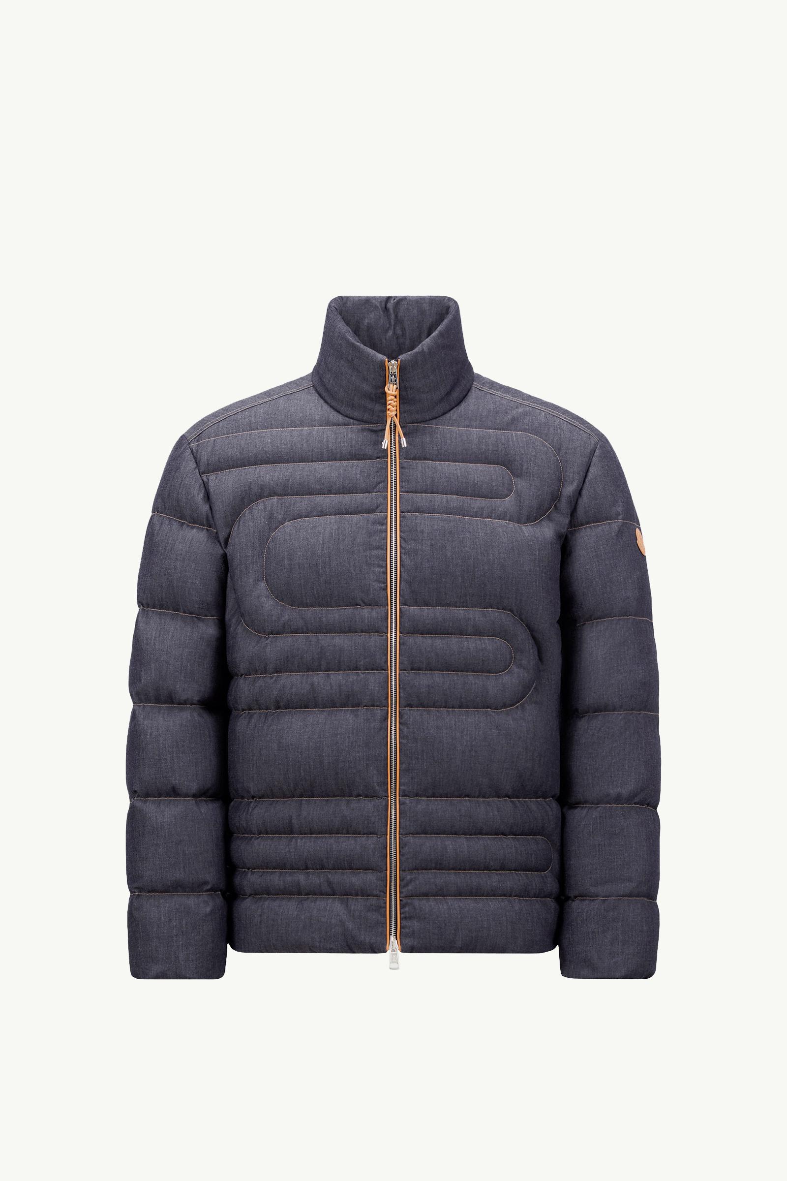 Xiaohai Snake-Quilted Denim Short Down Jacket