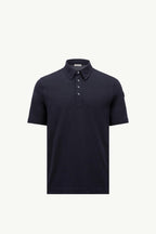 Double Leather Logo Cotton Polo Shirt
