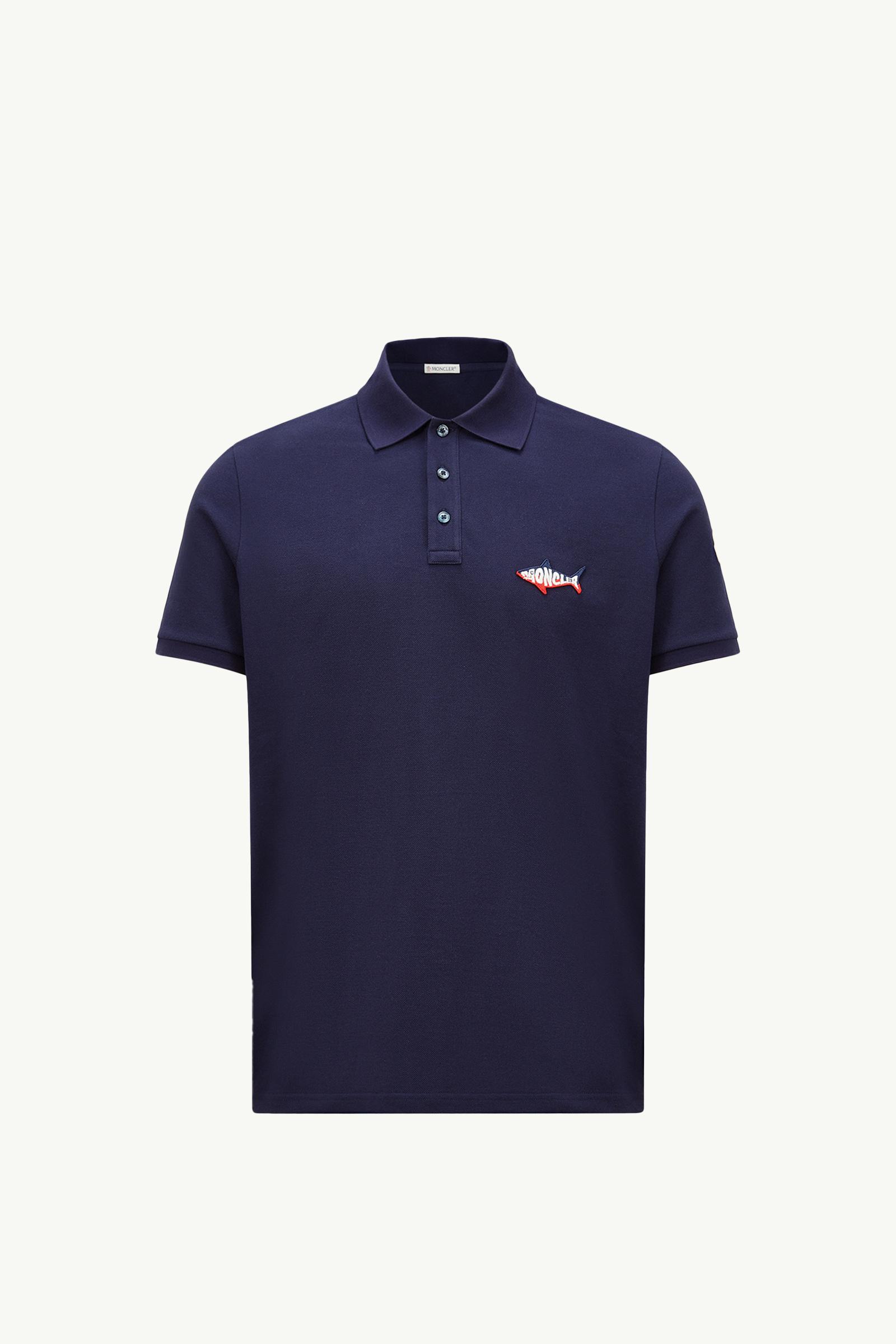 Shark Patch Cotton Piquet Polo Shirt