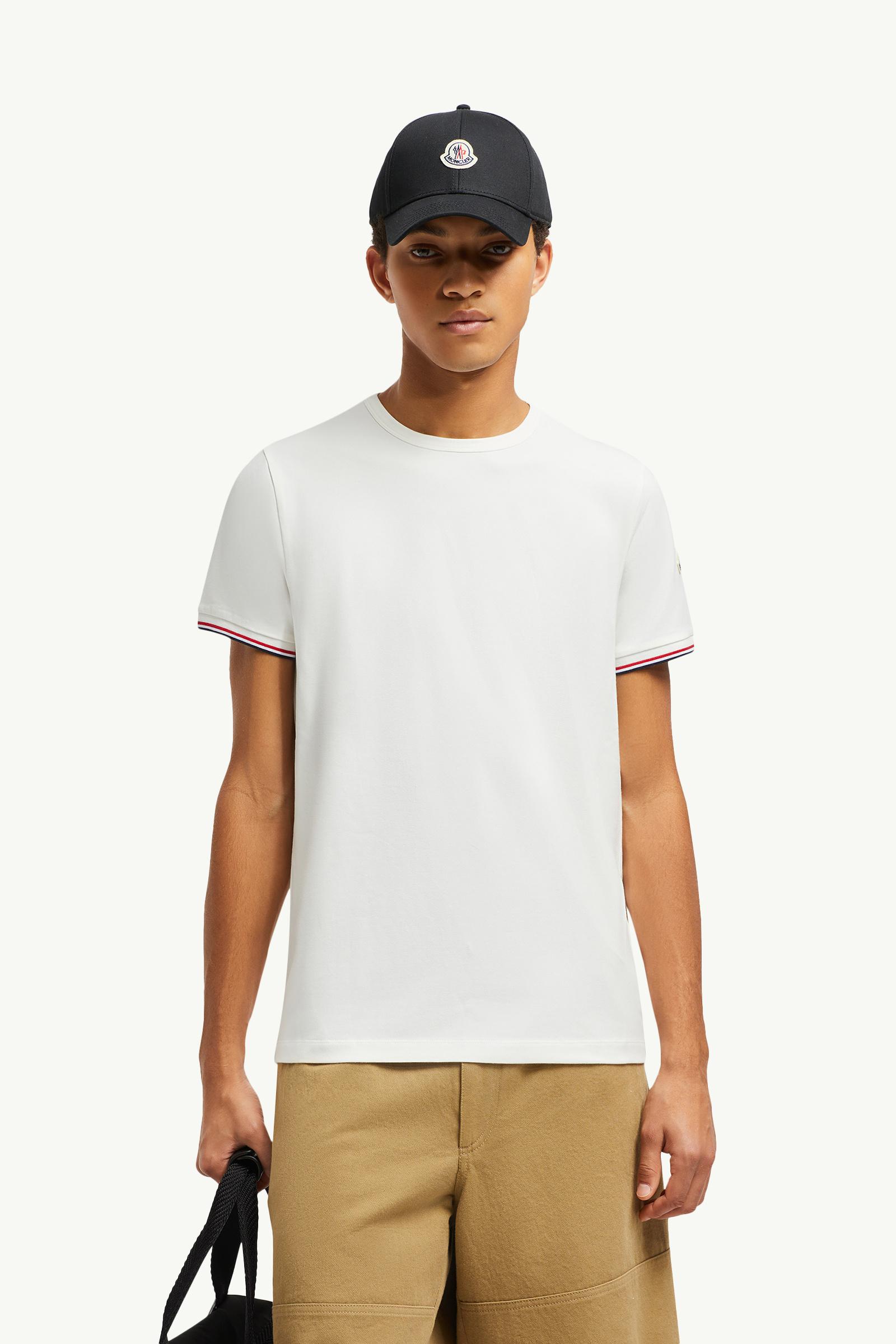Tricolor-Trimmed Cotton T-Shirt
