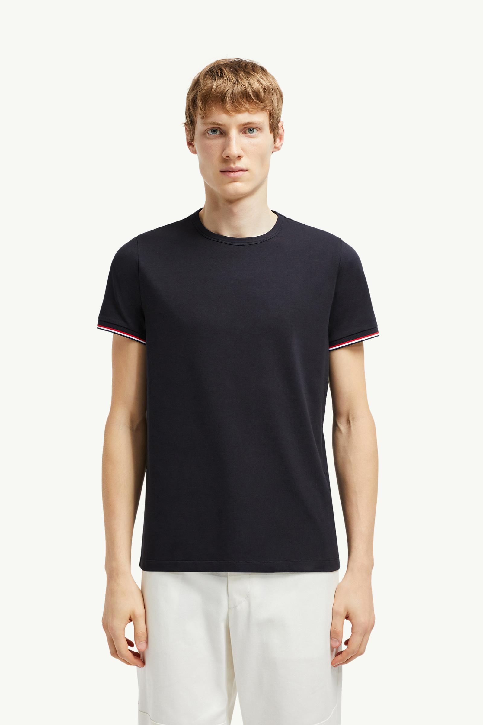 Tricolor-Trimmed Cotton T-Shirt