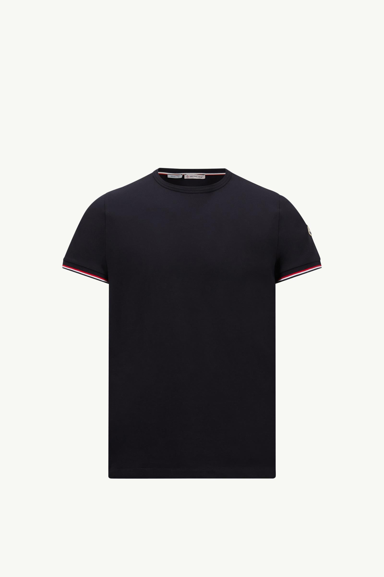 Tricolor-Trimmed Cotton T-Shirt