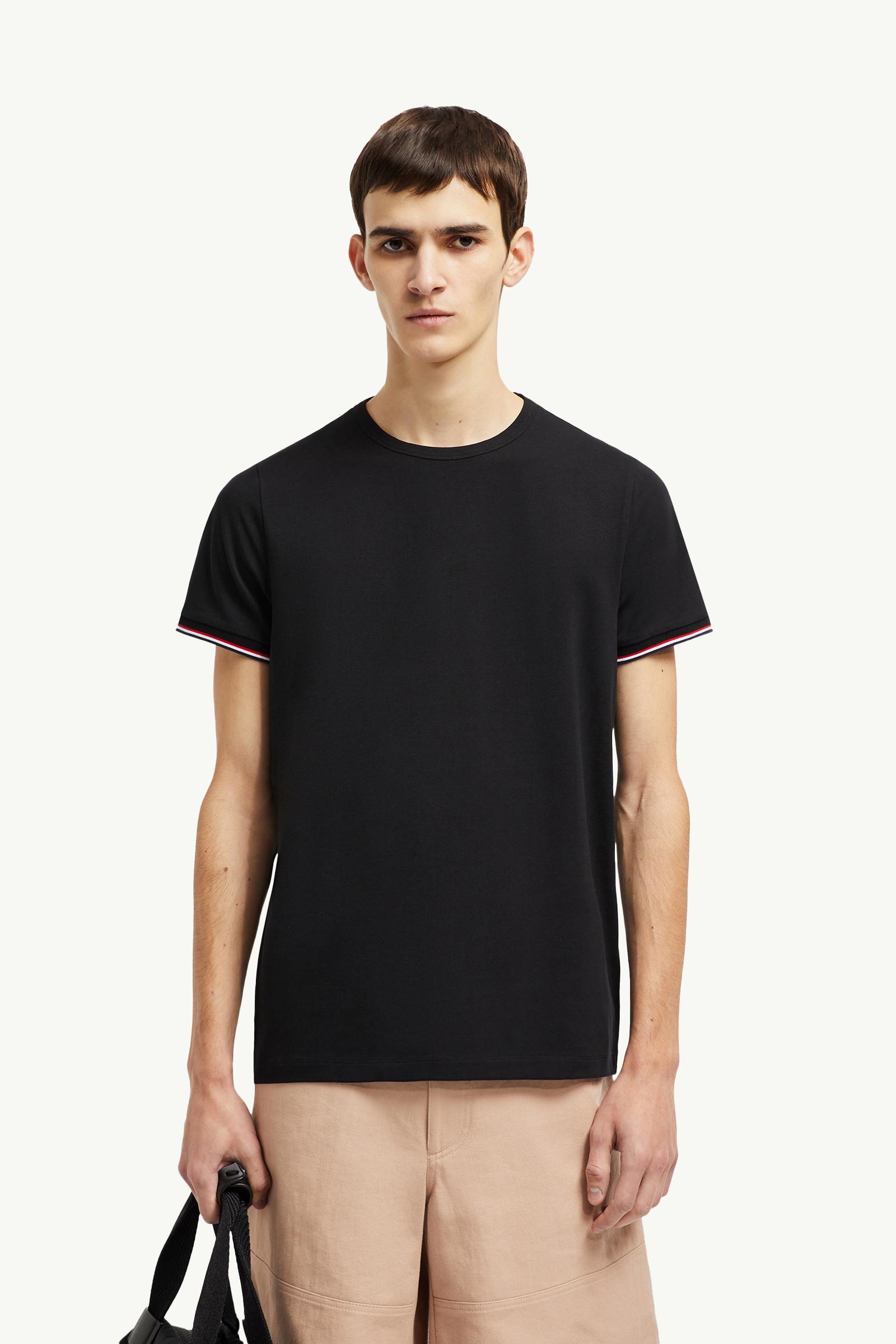 Tricolor-Trimmed Cotton T-Shirt