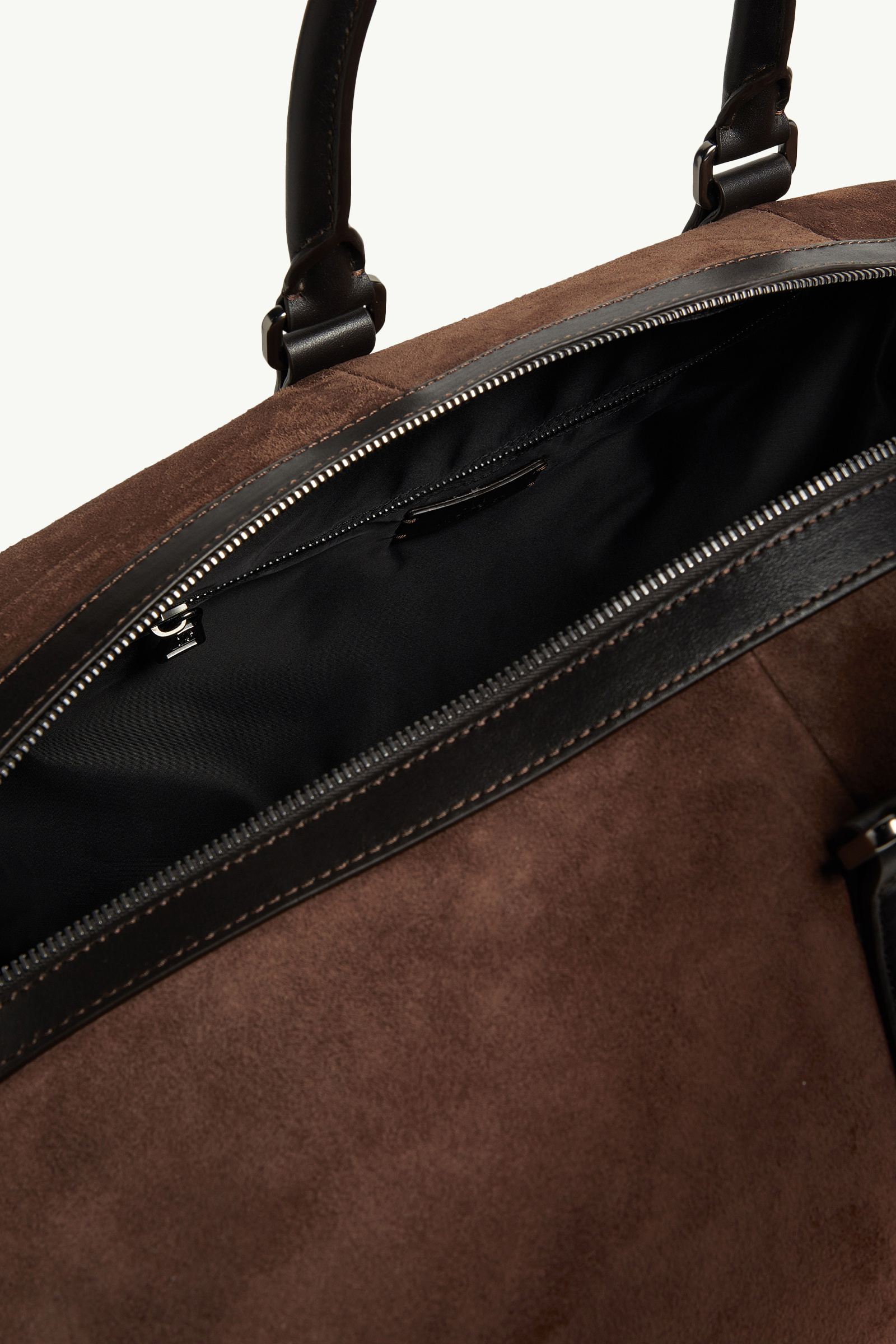 Tech Suede Leather-Trimmed Duffle Bag
