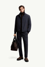 Lanques Leather-Trimmed Short Down Jacket