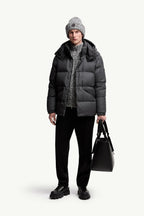 Eawy Hooded Wool Short Down Jacket