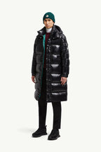 Hanoverian Hooded Square-Quilted Long Down Jacket