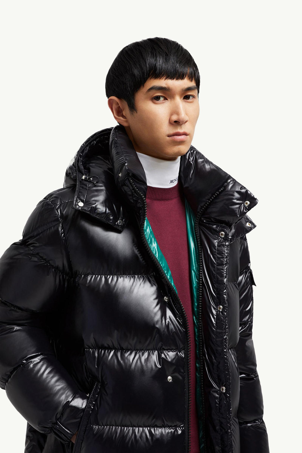Hanoverian Hooded Square-Quilted Long Down Jacket
