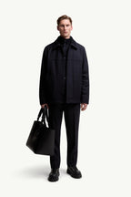 Emilion Wool Blend Hooded Short Down Jacket