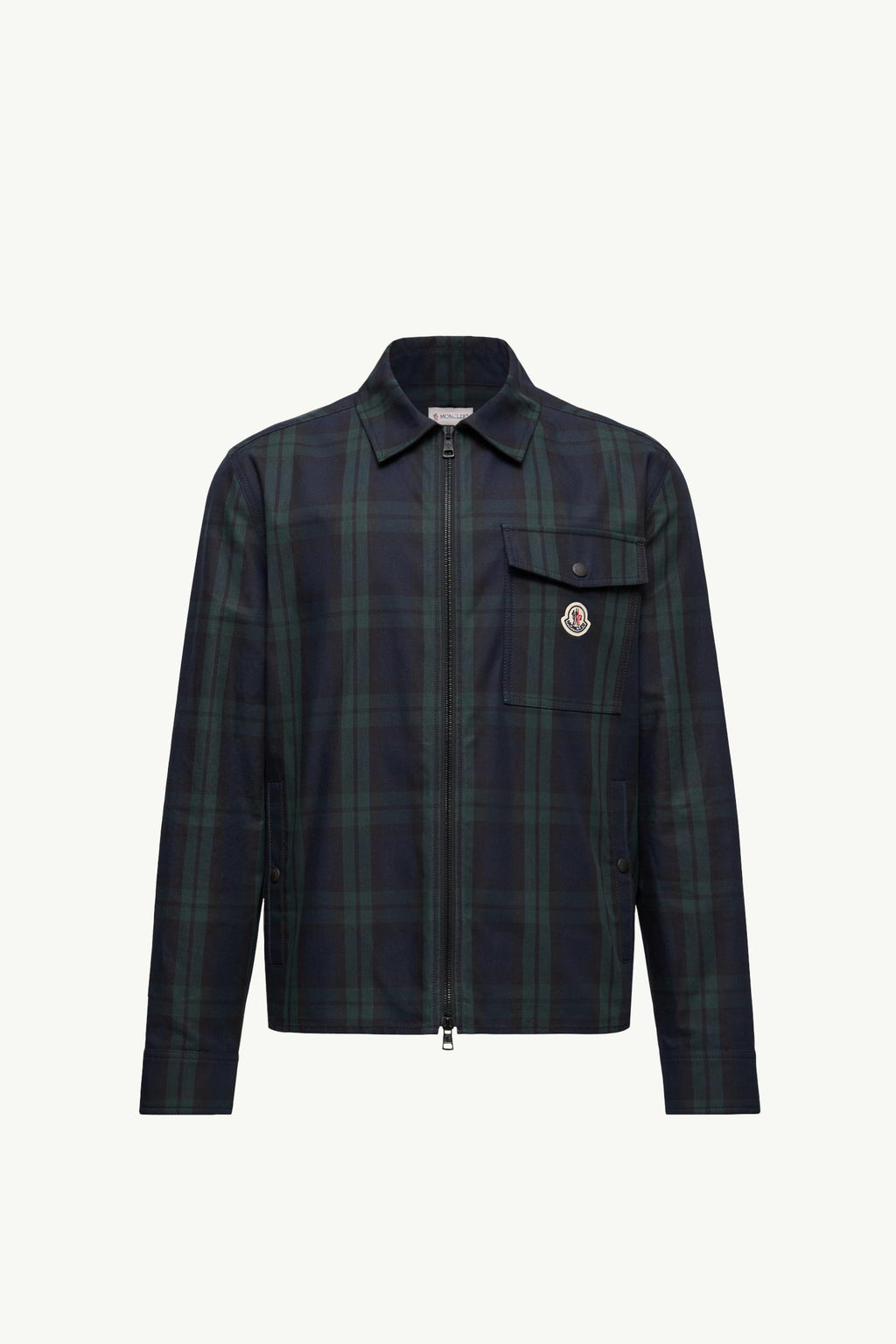 Checked Cotton Gabardine Long Sleeve Shirt