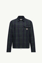 Checked Cotton Gabardine Long Sleeve Shirt