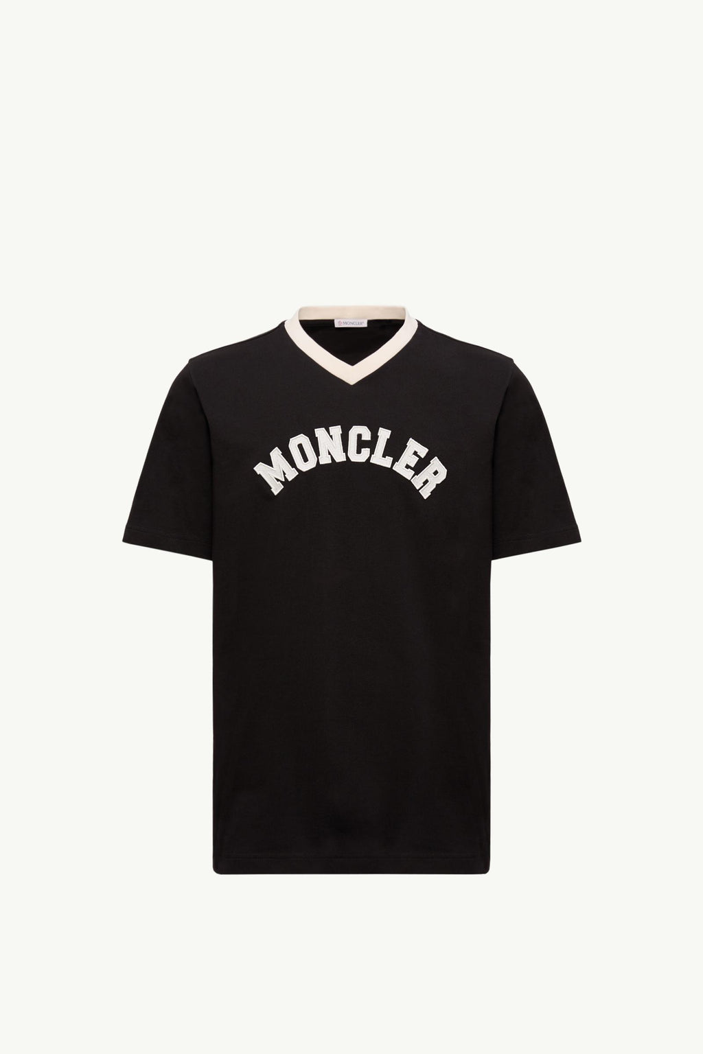 Embroidered Logo Cotton Piquet V-Neck T-Shirt