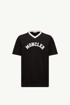 Embroidered Logo Cotton Piquet V-Neck T-Shirt