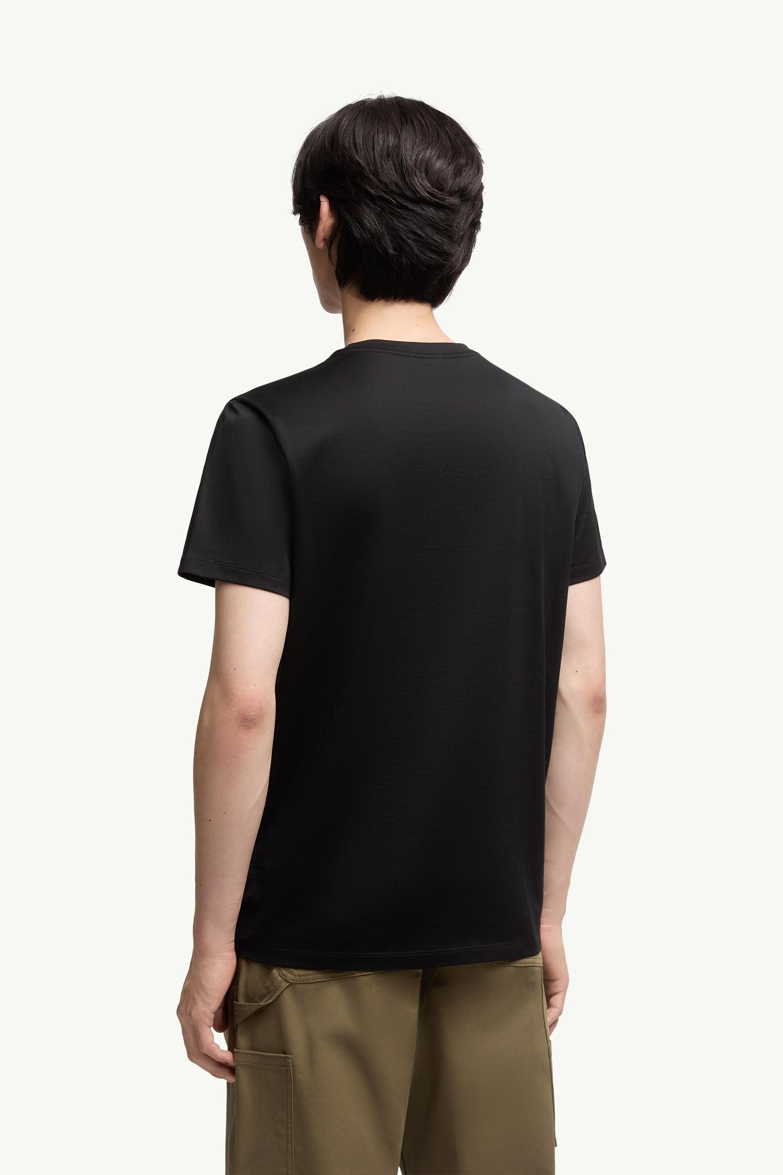 Double Logo Patch Cotton T-Shirt