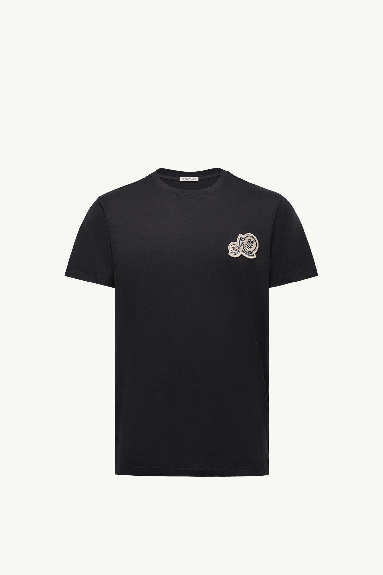 Double Logo Patch Cotton T-Shirt