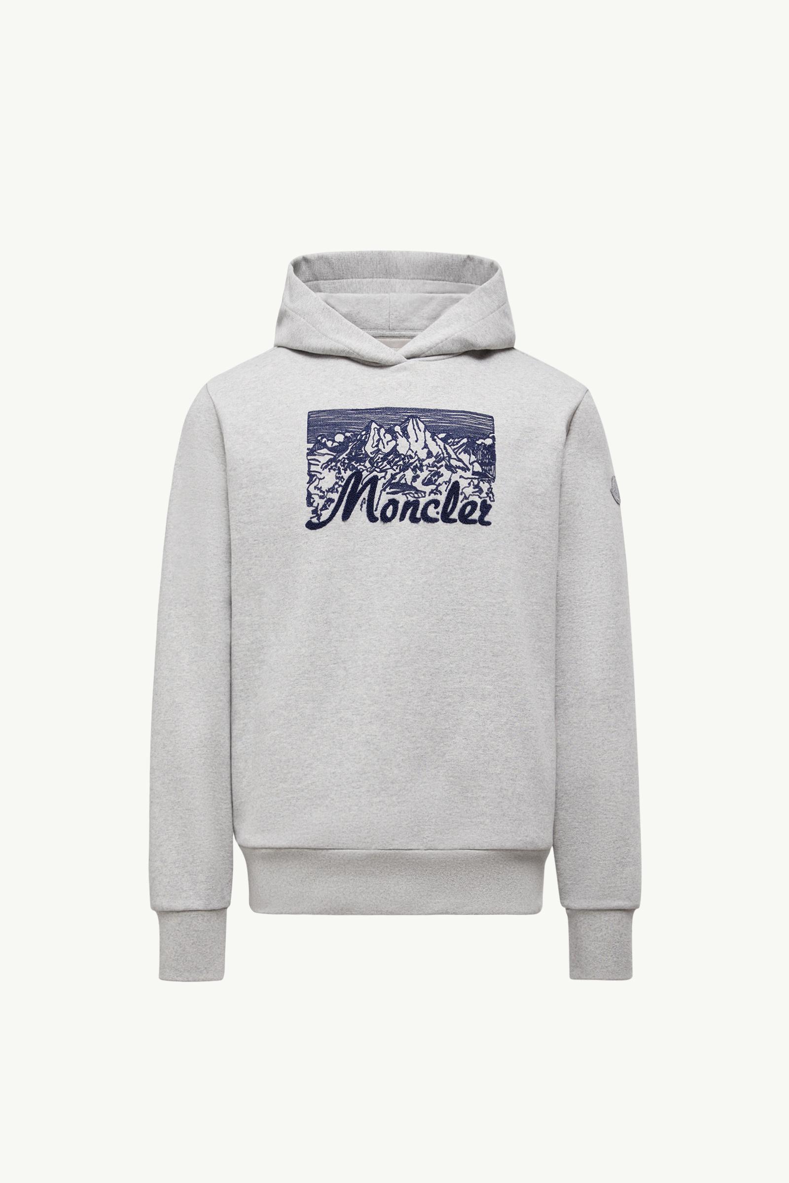Embroidered Mountain Logo Cotton Hoodie
