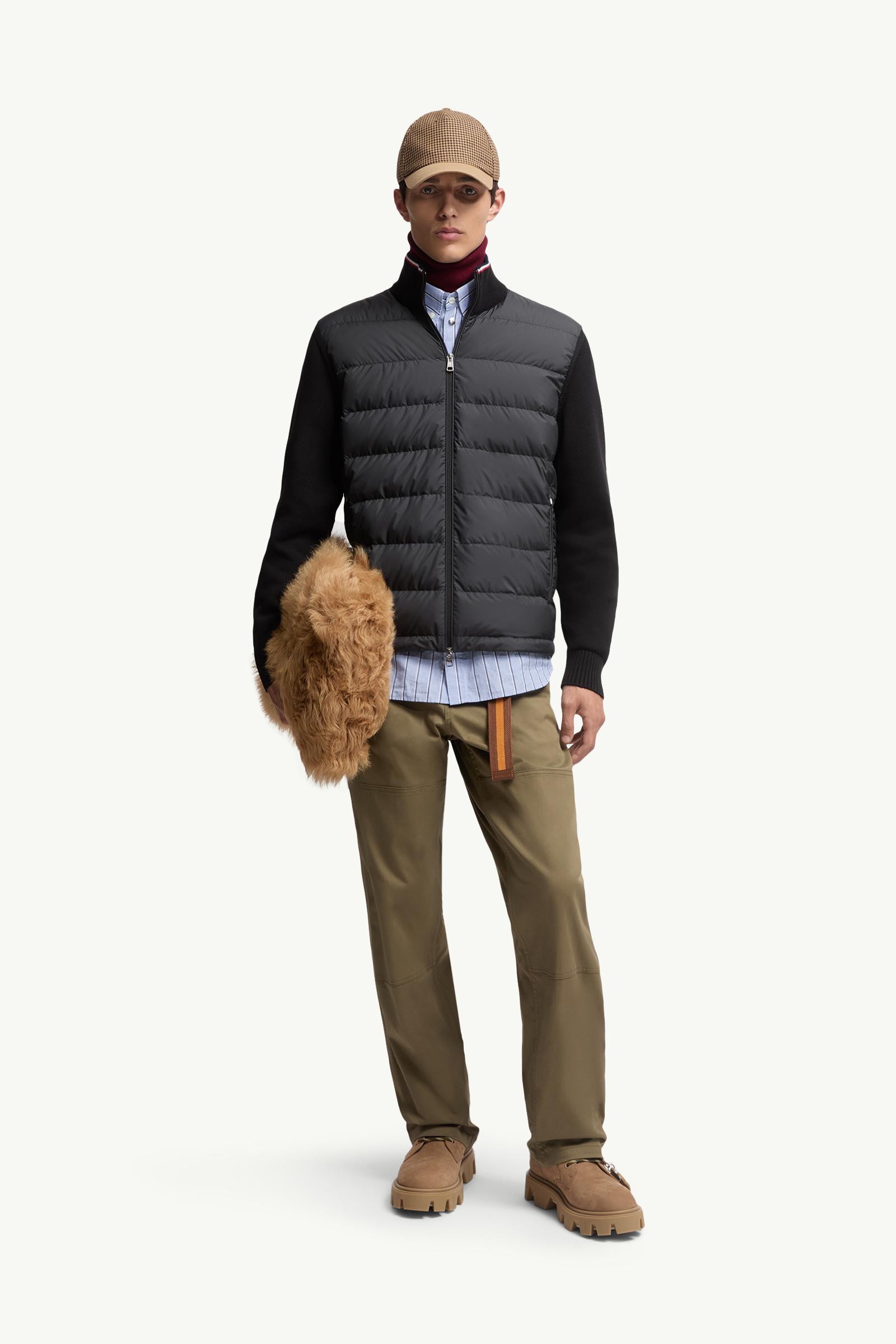 Padded Zip-Up Cotton Cardigan