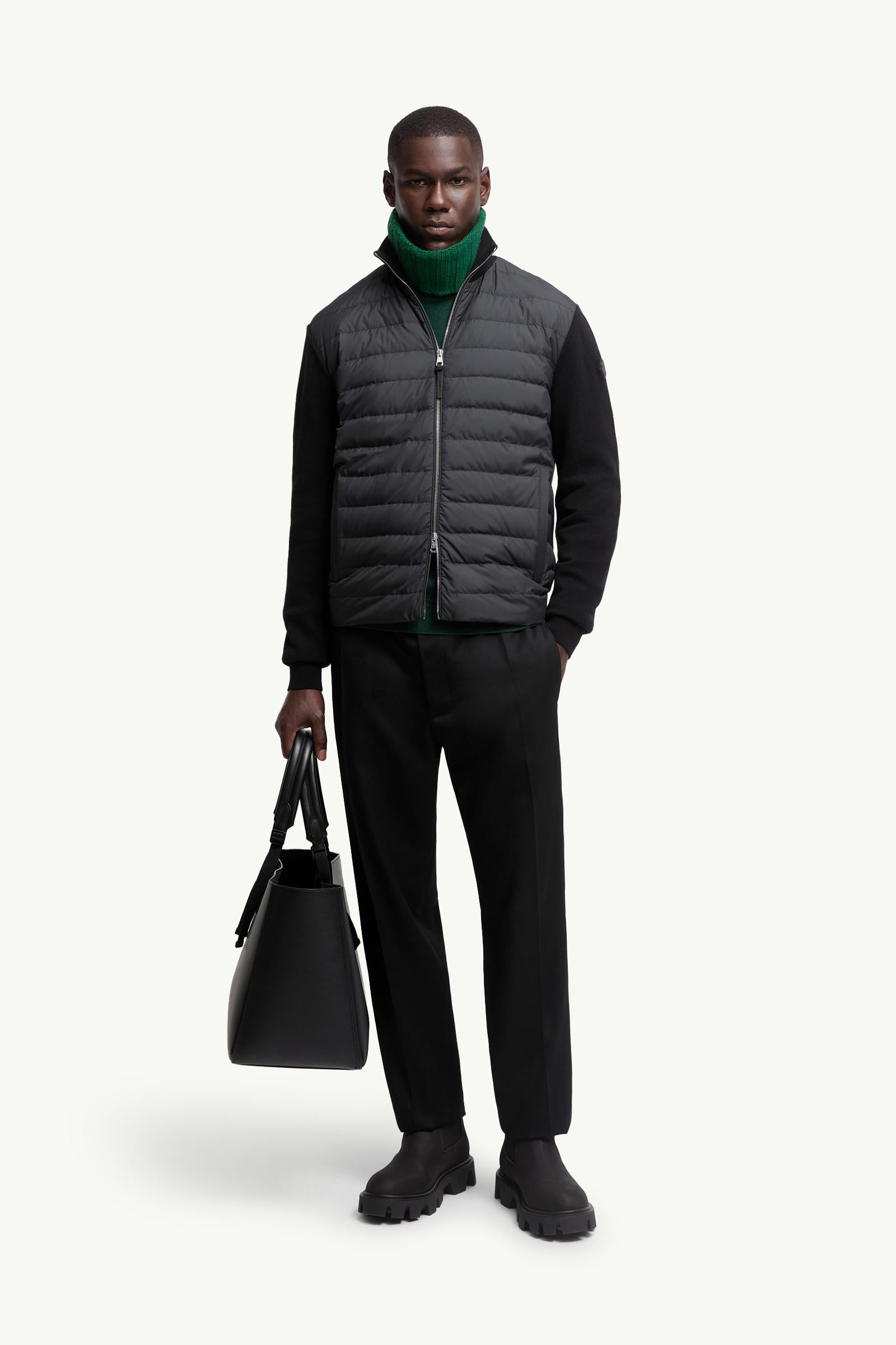 Padded Wool & Cashmere Zip-Up Cardigan