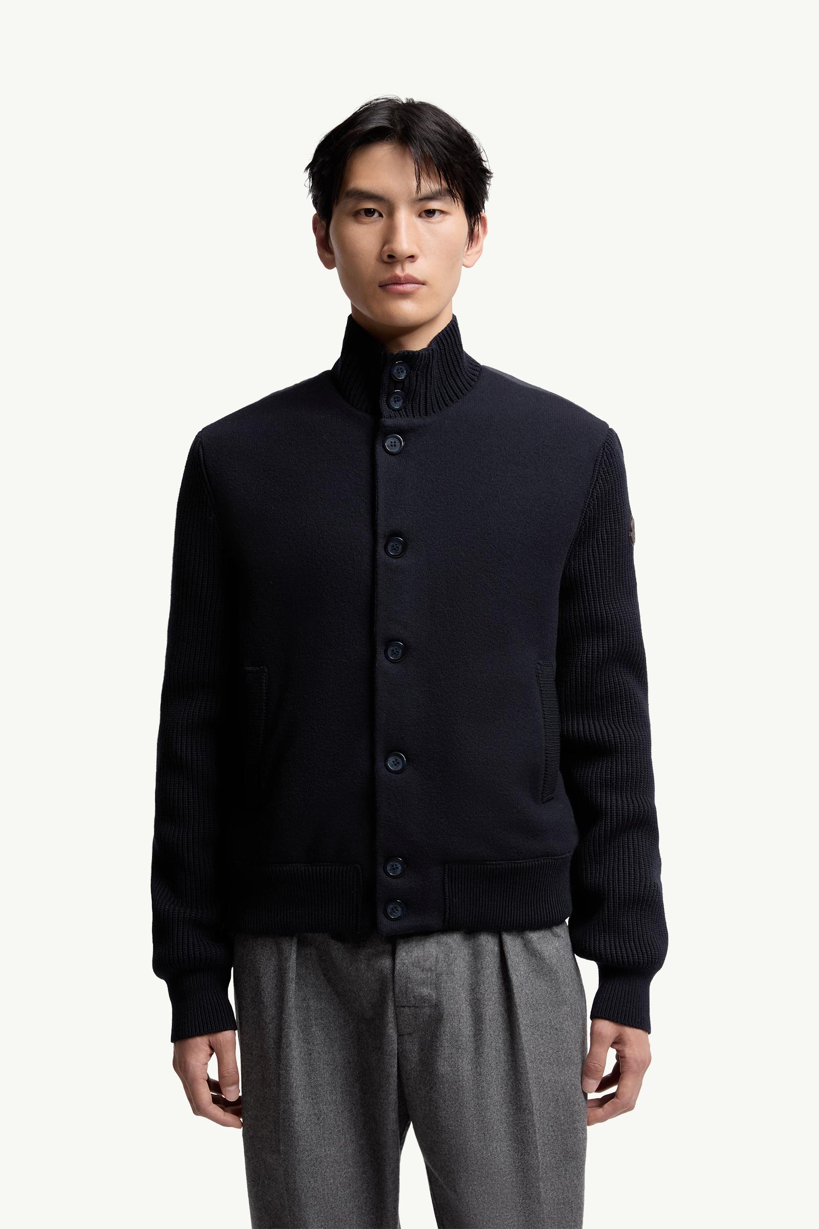 Padded Wool Zip-up Cardigan