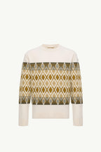 Rhombus Pattern Wool Sweater